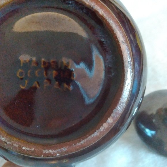 VINTAGE OCCUPIED JAPAN "REDWARE" Glazed Small Brown Ceramic Teapot/Lid - Picture 4 of 7